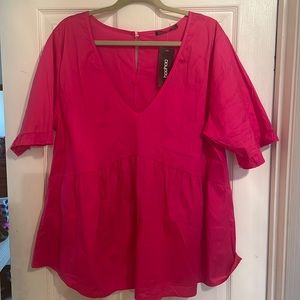 Boohoo Plus Poplin Smock Top